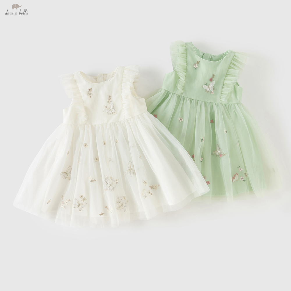 Summer Clothing Baby Girl - Dave Bella Nakış Dantel Örgü Prenses