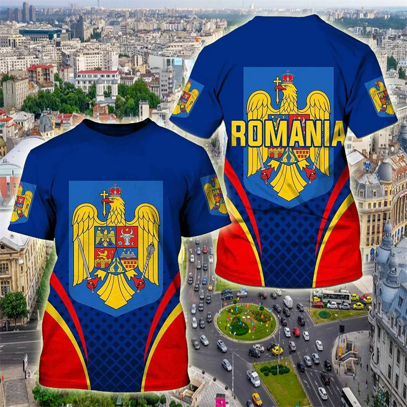Romanya bayrağı grafik T Shirt - Summer Clothing Wholesale incelemesi ve fiyatı